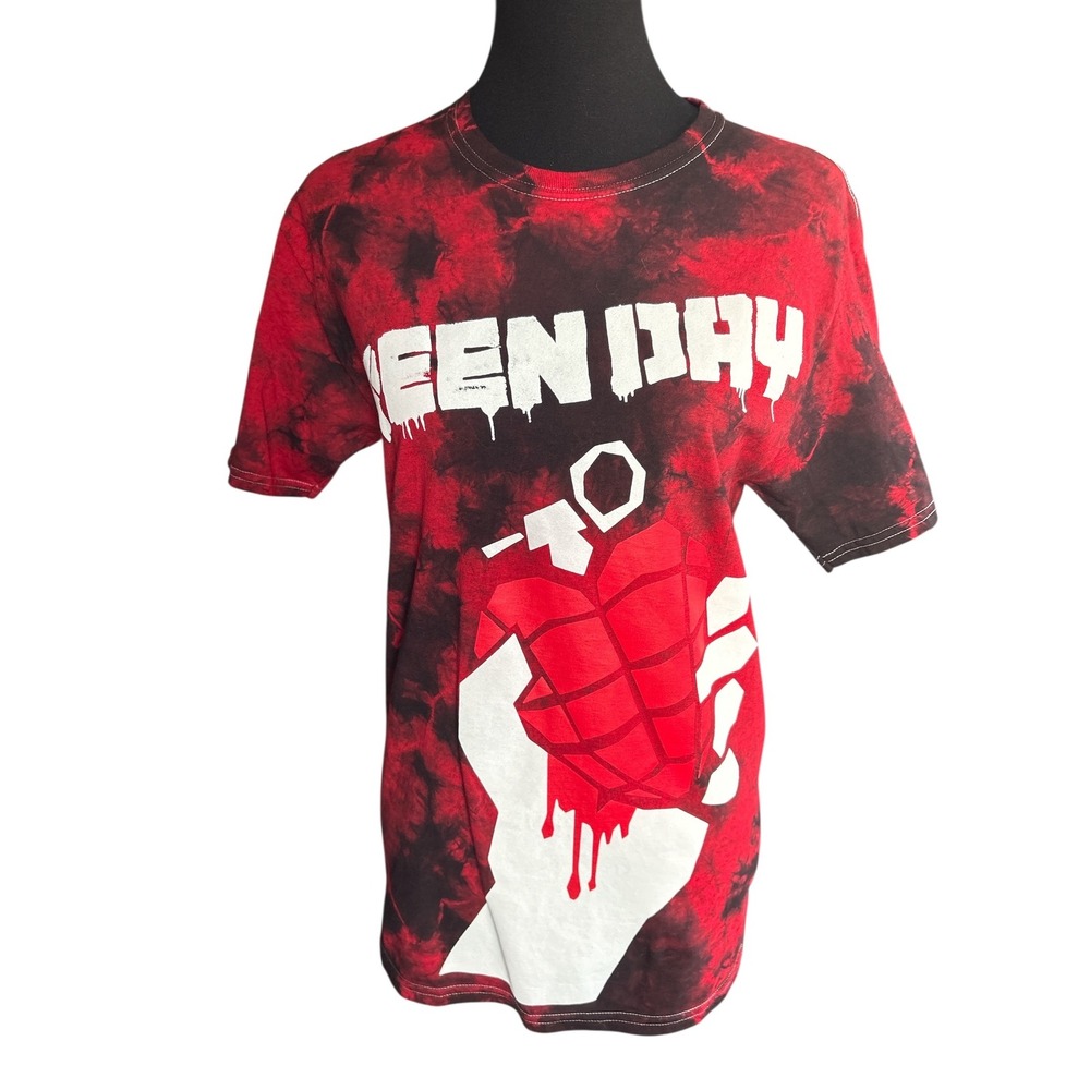 Green Day American Idiot Red And Black Tie Dye T-Shirt, Size Small, Grunge, Rock